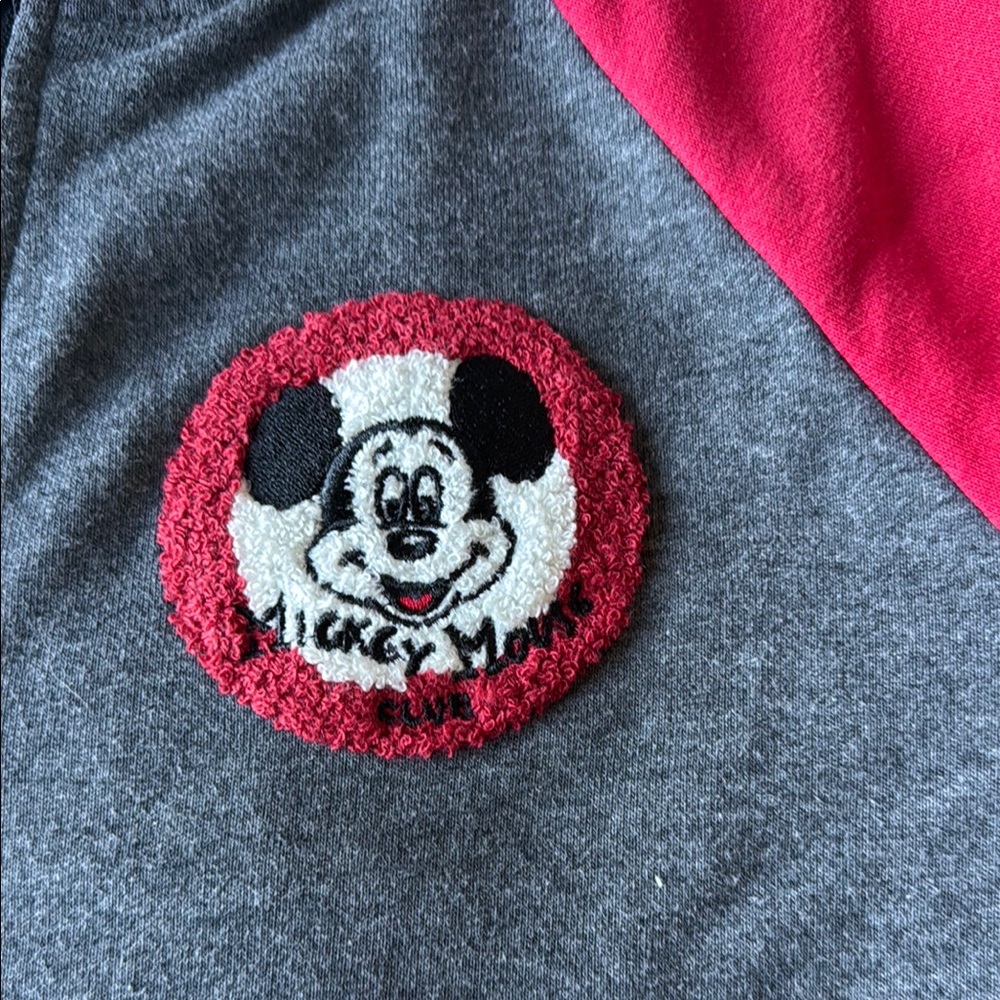 Disney Kids Gray and Red Mickey Mouse Zip Up Sweatshirt sz Large - Picture 2 of 6